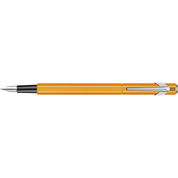 photo-Stylo plume - Orange fluo - Métal - Plume moyenne - Rechargeable - Carand'Ache - 849