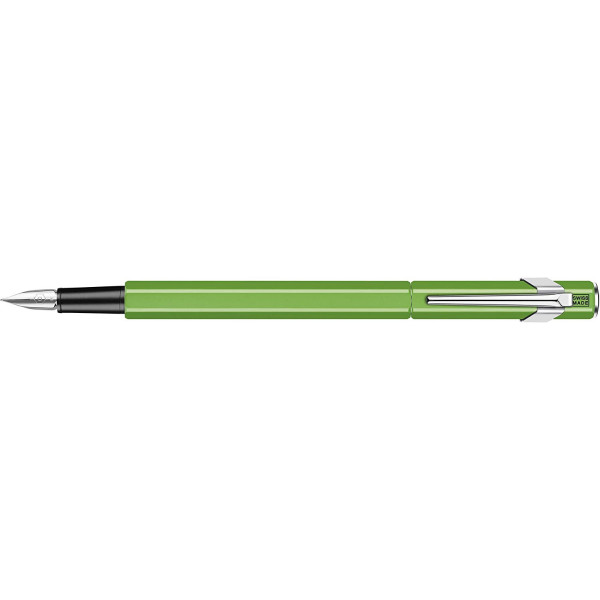 photo-Stylo plume - Vert fluo - Métal - Plume moyenne - Rechargeable - Carand'Ache - 849