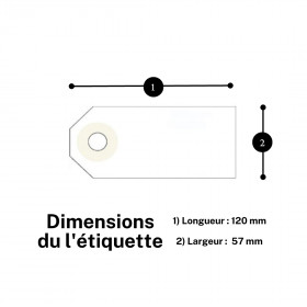 Etiquettes américaines avec fil de fer - 120 x 57 mm - Marron - Boite de 200