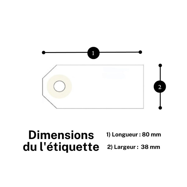 Etiquettes américaines avec fil de fer - 80 x 38 mm - Marron - Boite de 400