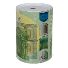Grande tirelire - Métal - Pour pièces - XXL - Motif billet de 100€