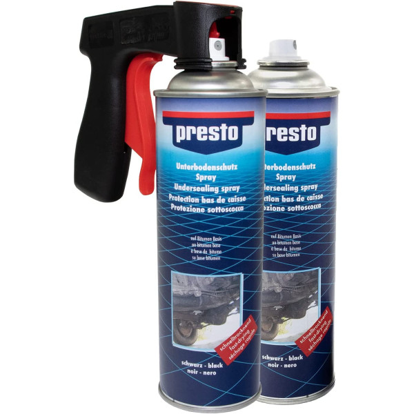 photo-2 bombes de protection bas de caisse - 500 ml - Presto + pistolet professionnel pour bombe de peinture