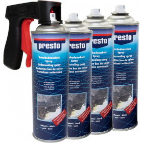 photo-4 bombes de protection bas de caisse - 500 ml - Presto + pistolet professionnel pour bombe de peinture