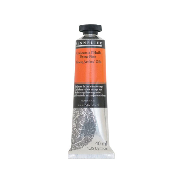 photo-Sennelier - Peinture à l'huile - Extra-fine - Ton jaune de cadmium orange - N°547 - Tube de 40ml