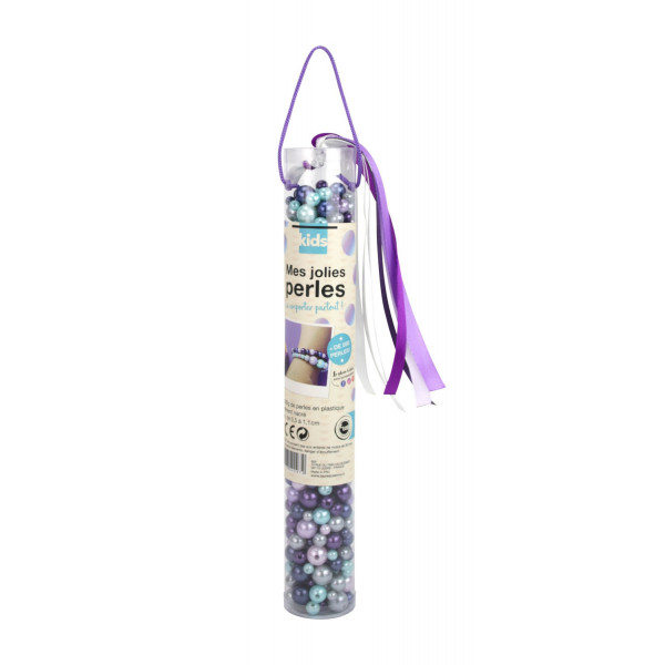 photo-Perles nacrées - Violet - Bleu - Argent - Bijoux bracelets colliers - 550 perles