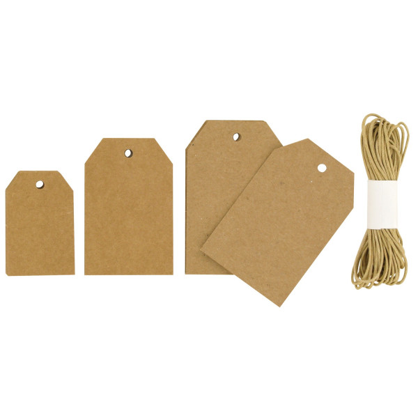 photo-Etiquettes en kraft - Pour cadeaux - Avec ficelle - Personnalisable - Plusieurs tailles