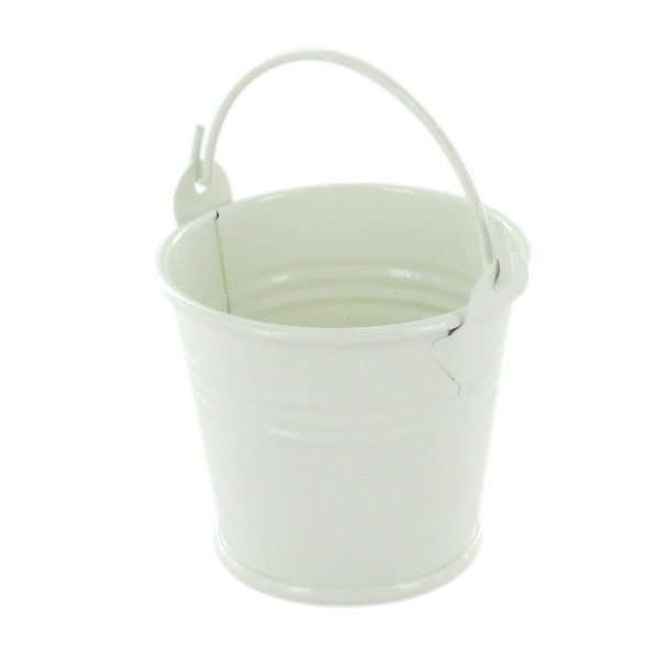 photo-Petit seau - Blanc - Décoration de table - Personnalisable - 6 x 6,5 cm
