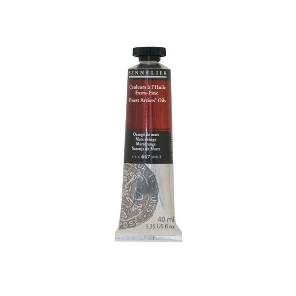 photo-Sennelier - Peinture à l'huile - Extra-fine - Orangé de Mars - N°647 - Tube de 40ml