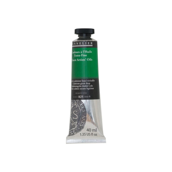 photo-Sennelier - Peinture à l'huile - Extra-fine - Vert cadmium foncé véritable - N°825 - Tube de 40ml