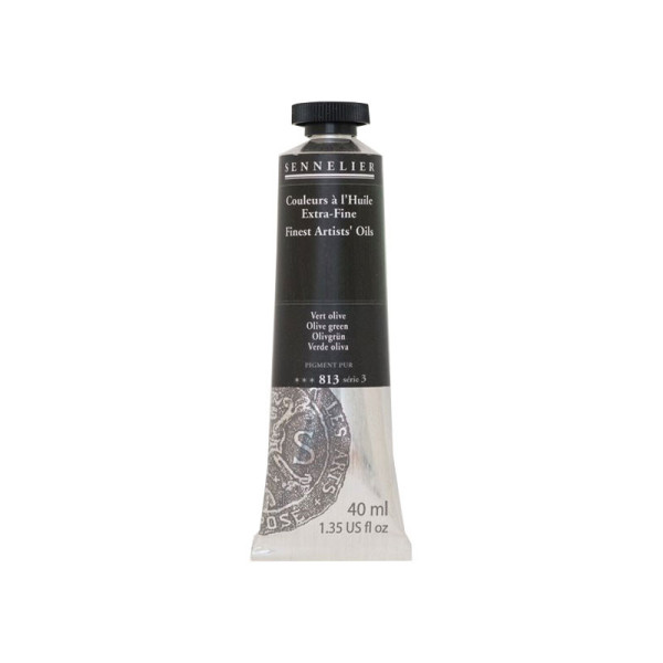 photo-Sennelier - Peinture à l'huile - Extra-fine - Vert olive - N°813 - Tube de 40ml