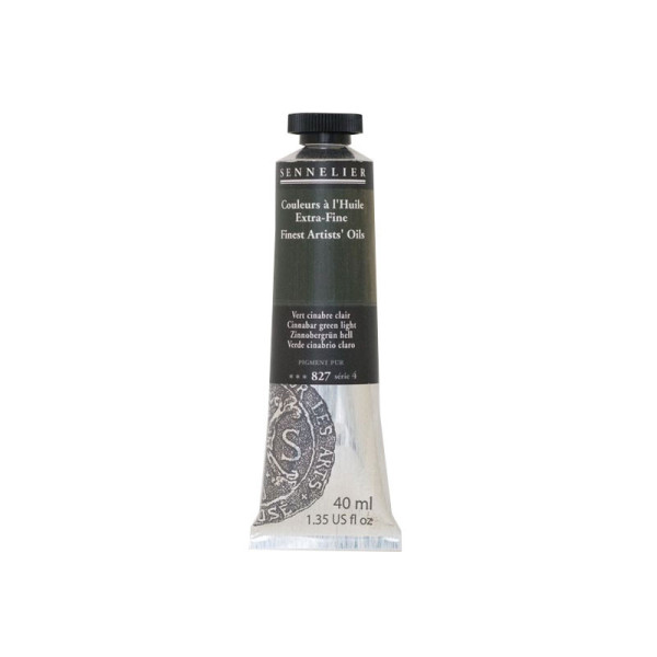 photo-Sennelier - Peinture à l'huile - Extra-fine - Vert cinabre clair - N°827 - Tube de 40ml