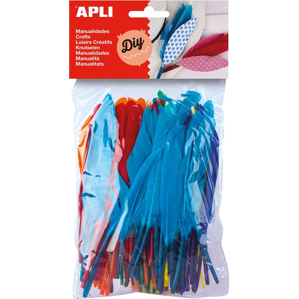 photo-Plumes - Décoratives - Assortiment de couleur - Loisirs créatifs - 100 unités