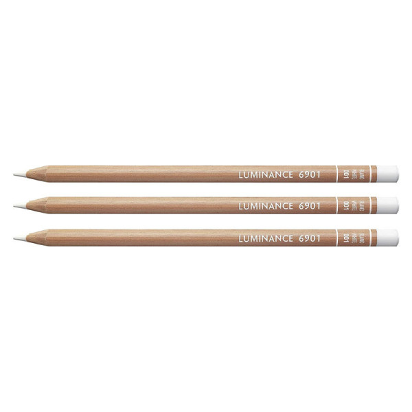 photo-3 crayons de couleur - Blanc - Carand'Ache - Luminance 6901
