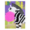 photo-Tableau en pompons - Activité pour enfant - Zèbre