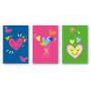 Cartes à colorier - Cartes noires à gratter - Cœurs - 3 modèles - 10 x 15 cm