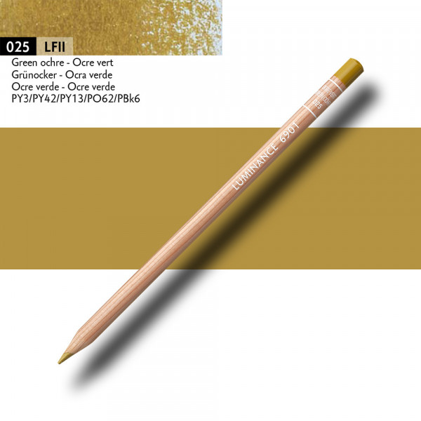 Crayon de couleur - Ocre vert - Caran d'Ache - Luminance 6901