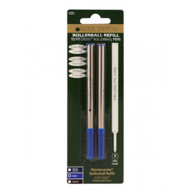 Recharges pour stylo roller - Marque Cross - Bleu - Pointe fine - Lot de 2
