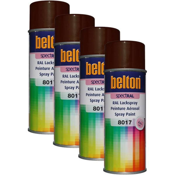 photo-4 bombes de peinture Belton Spectral RAL8017 Brun chocolat 400ml