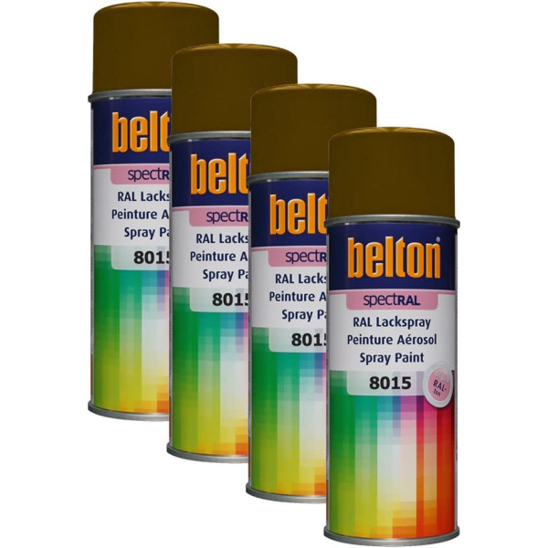 photo-4 bombes de peinture Belton Spectral RAL8015 Marron 400ml
