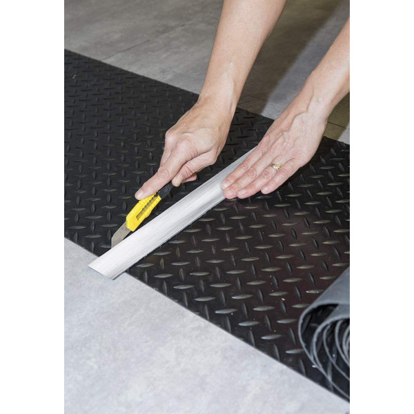 Revêtement de sol pour garage - Noir - Rouleau de 5,5 x 0,4m - Antidérapant