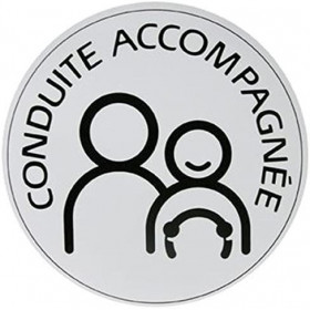 photo-Autocollant conduite accompagnée - Ne colle pas - Electrostatique - 15 cm diamètre