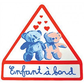 photo-Autocollant Bébé à bord - Enfant à bord - Auto - Repositionnable