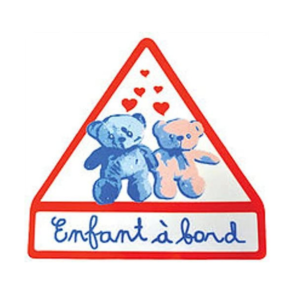 photo-Autocollant Bébé à bord - Enfant à bord - Auto - Repositionnable