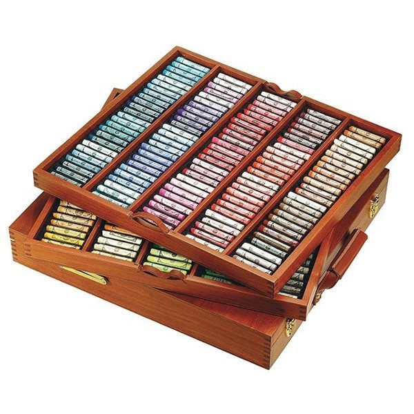 photo-Coffret bois 250 pastels à l'écu Sennelier