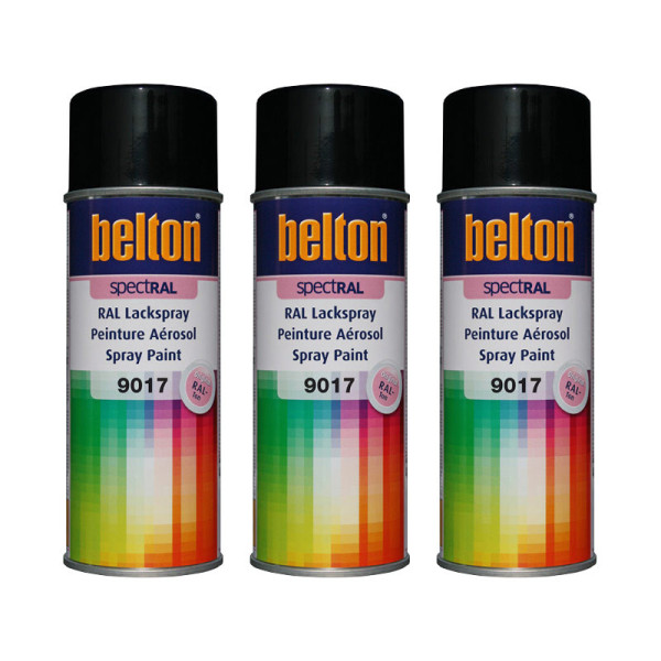 photo-3 bombes de peinture Belton Spectral RAL9017 Noir signalisation 400ml