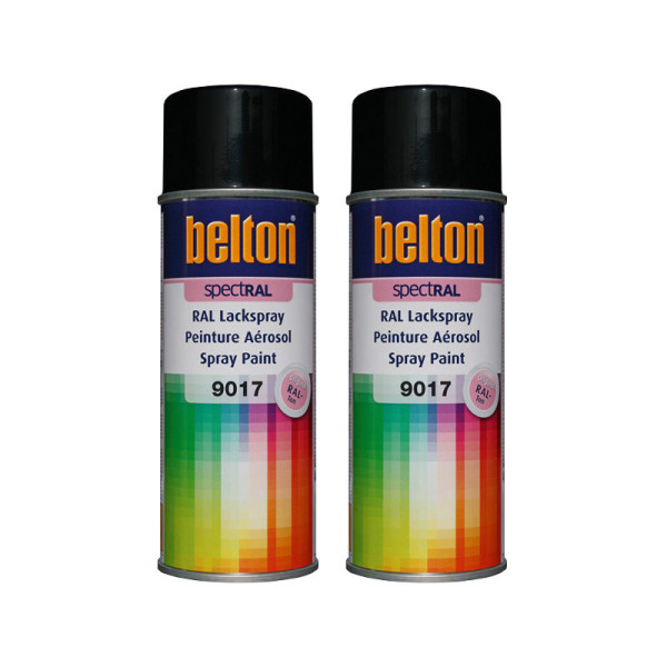 photo-2 bombes de peinture Belton Spectral RAL9017 Noir signalisation 400ml