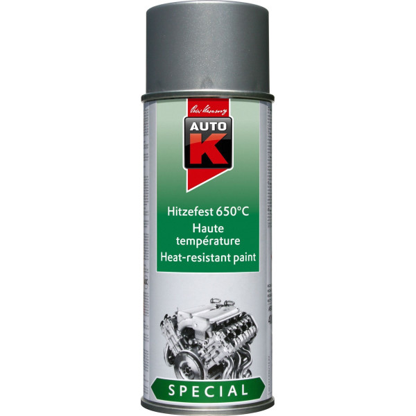 photo-Bombe de peinture haute température - gris argent - Auto-K - 400 ml