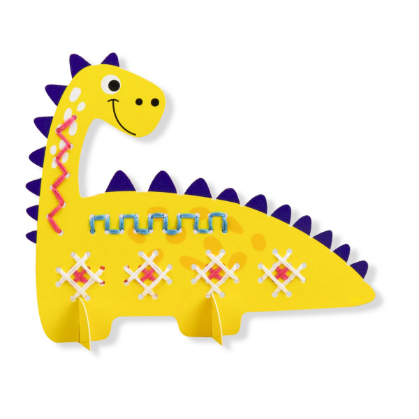 Kit initiation au point de croix - Dinosaure - Activité manuelle enfant - CTOP