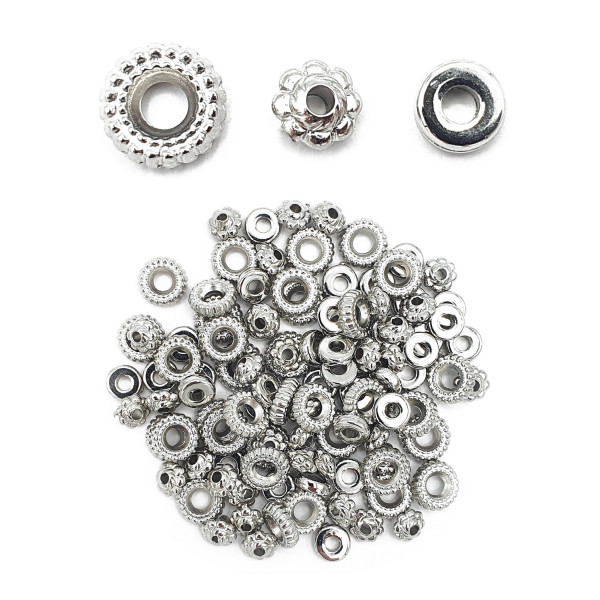 photo-Perles - Heishi - Argenté - Argent - Intercalaires - Bijoux bracelets colliers