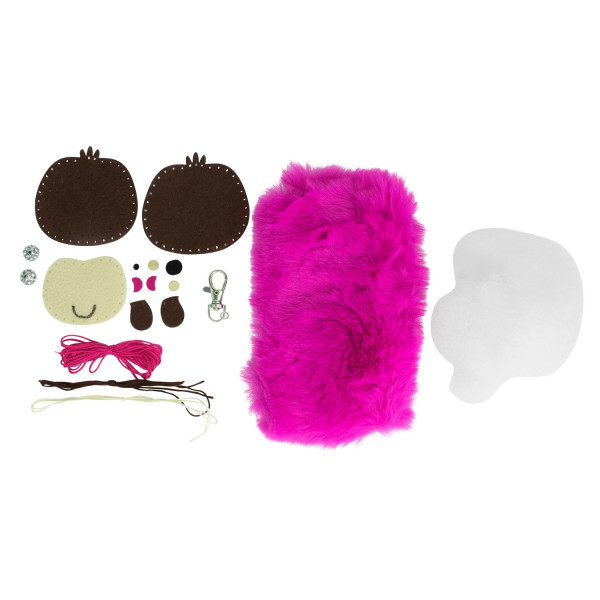 Kit loisirs créatifs - Porte-clés - Fausse fourrure - Petit paresseux - CTOP