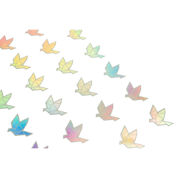 Stickers - Oiseau en origami - Brillant - Loisirs créatifs - Cartes - Invitation