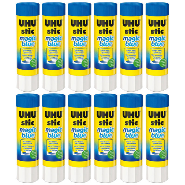 12 bâtons De Colle - Magic Blue - 8G - UHU