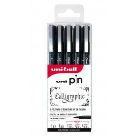 photo-Feutres - Dessin - Ecriture - Calligraphie - Noir - Plusieurs pointes - Uni Pin