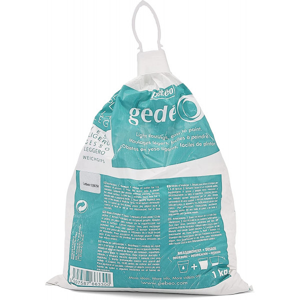 photo-Plâtre - Blanc - Pour moulage et coulage - Léger - Faible densité - Gédéo - 1kg