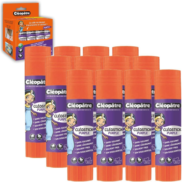 photo-Lot de 12 bâtons De Colle - Purple Stick - 8G - Cléopâtre