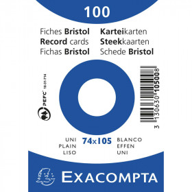 photo-Fiches bristol - Blanche - 71 x 105 mm - 100 fiches - Exacompta