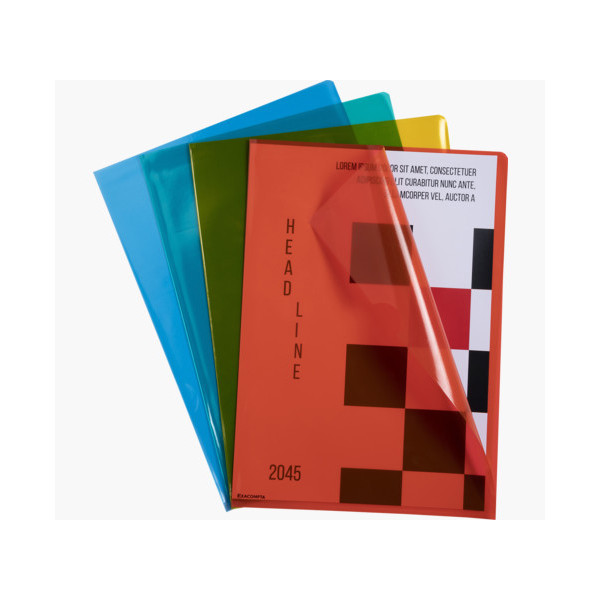 photo-Pochettes coins - A4 - Couleurs assorties - Pour classer documents A4 - 10 unités