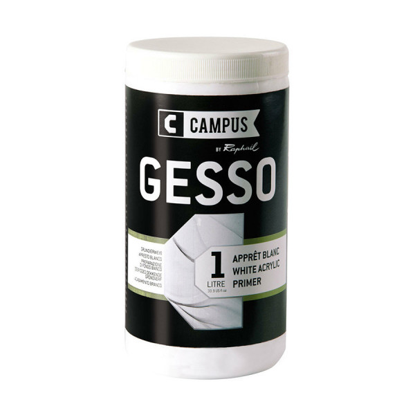 photo-Gesso - Blanc - Pour préparer une toile ou un support - 1L - Campus