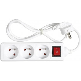 photo-Multiprises - Rallonge - Bloc de 3 prises électriques - Avec interrupteur