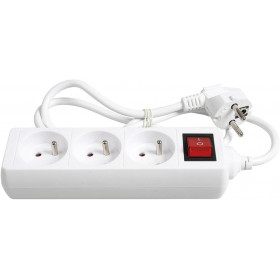 Multiprises - Rallonge - Bloc de 3 prises électriques - Avec interrupteur