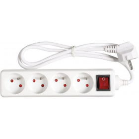 photo-Multiprises - Rallonge - Bloc de 4 prises électriques - Avec interrupteur