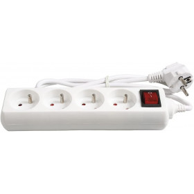 Multiprises - Rallonge - Bloc de 4 prises électriques - Avec interrupteur