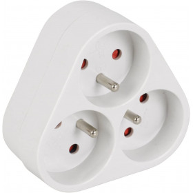 photo-Multiprises murale - Bloc de 3 prises électriques - Sans fil - Avec protection enfant