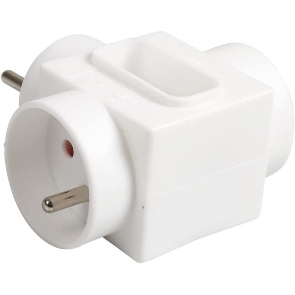 Multiprises murale - Bloc de 3 prises électriques - Sans fil - Avec protection enfant