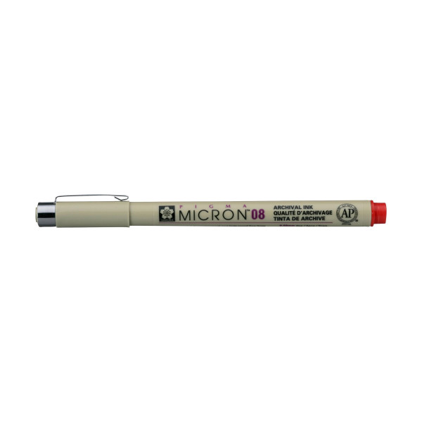 photo-Feutre Pigma Micron 08 Sakura pointe fine 0.50mm rouge