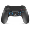 photo-Manette pour Playstation 4 - Sans fil - Bluetooth - Rechargeable - USB - Noir et bleu